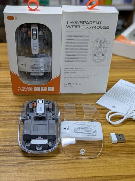 Souris sans fil transparente