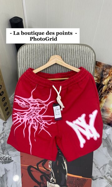 Shorts rouges imprimés streetwear