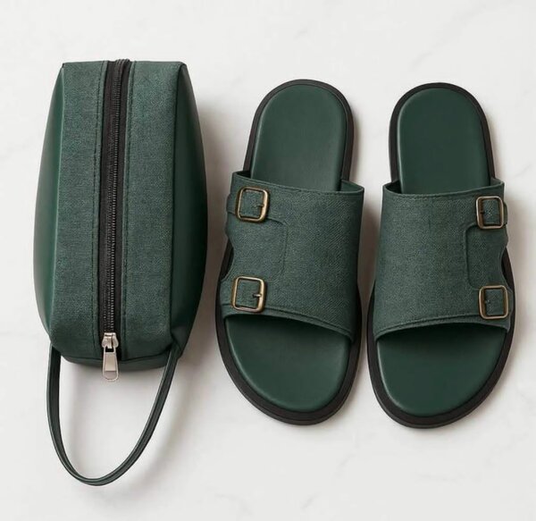 Sandales verts avec trousse