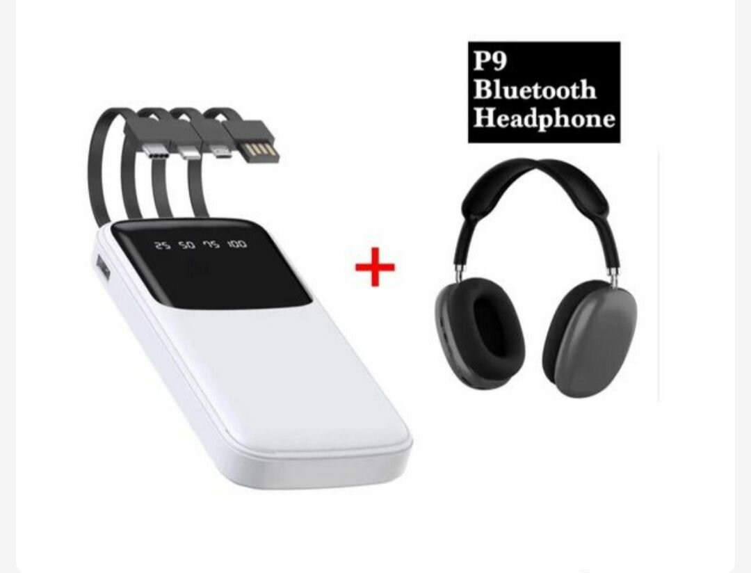 30000mAh power bank and Bluetooth headset