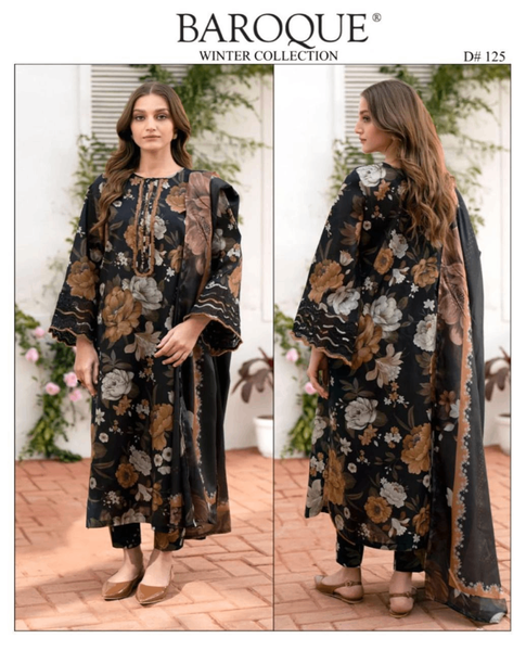 3 PCs Women's Unstitched Digital Print Suit