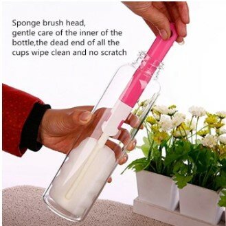1PC Feeder Brush Foam Removable Sponge Baby Bottle Brush Newborn Feeding Milk Bottle Nipple Brush Cleaner Cleaning Tool Washing Tool