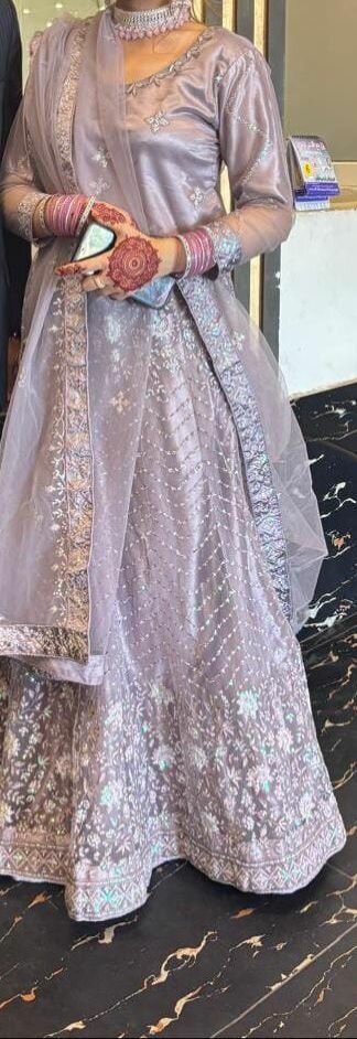 Lilac color lehnga choli