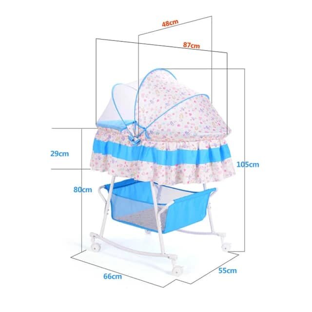Baby Cradle Bed with Mosquito Net Pillow Mattress Available Swing Crib
