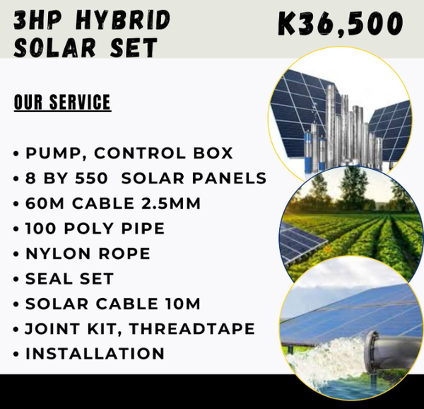 Hybrid solar pump 3HP