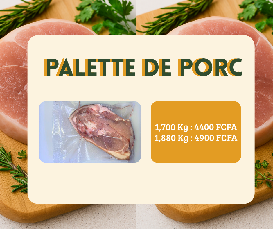 Palette de porc - 1,700 Kg
