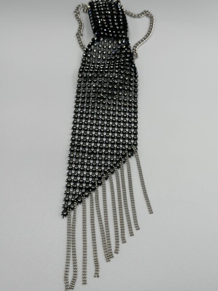 Rhinestone Fringe Necklace