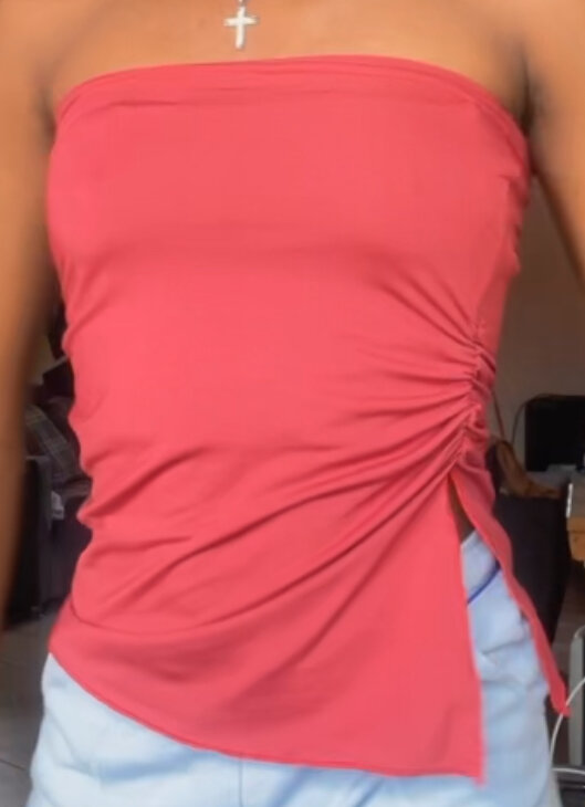 Haut bustier rouge élégant