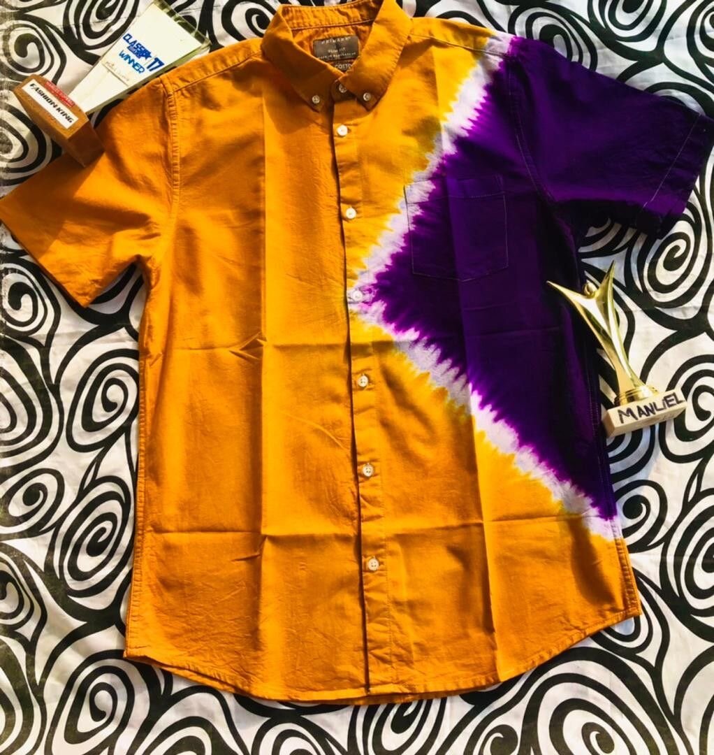 Chemise en coton bicolore