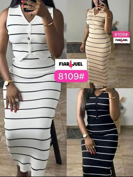 Robe rayée sans manches