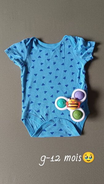 Body bébé 9-12 mois bleu