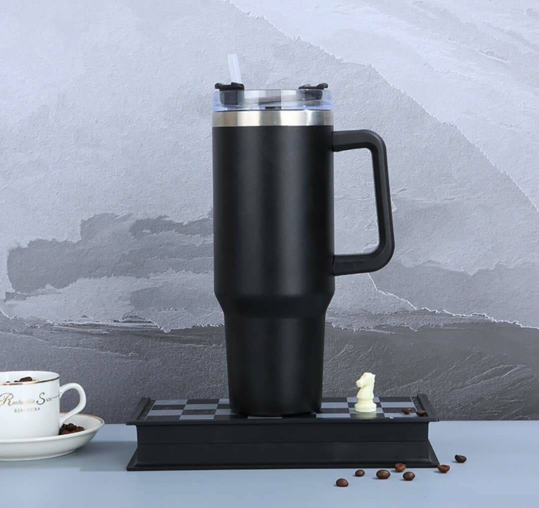 Tasse isotherme de 40 oz avec paille et poignée, tasse isoth