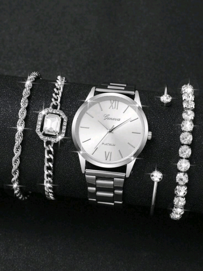 Ensemble Montre et Bracelets Élégants