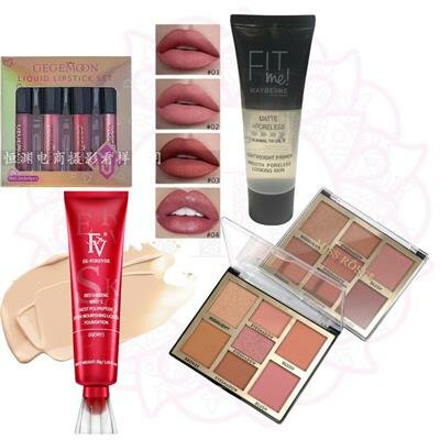 FV foundation + Missrose Face Pallete + Korean Lip Gloss + F