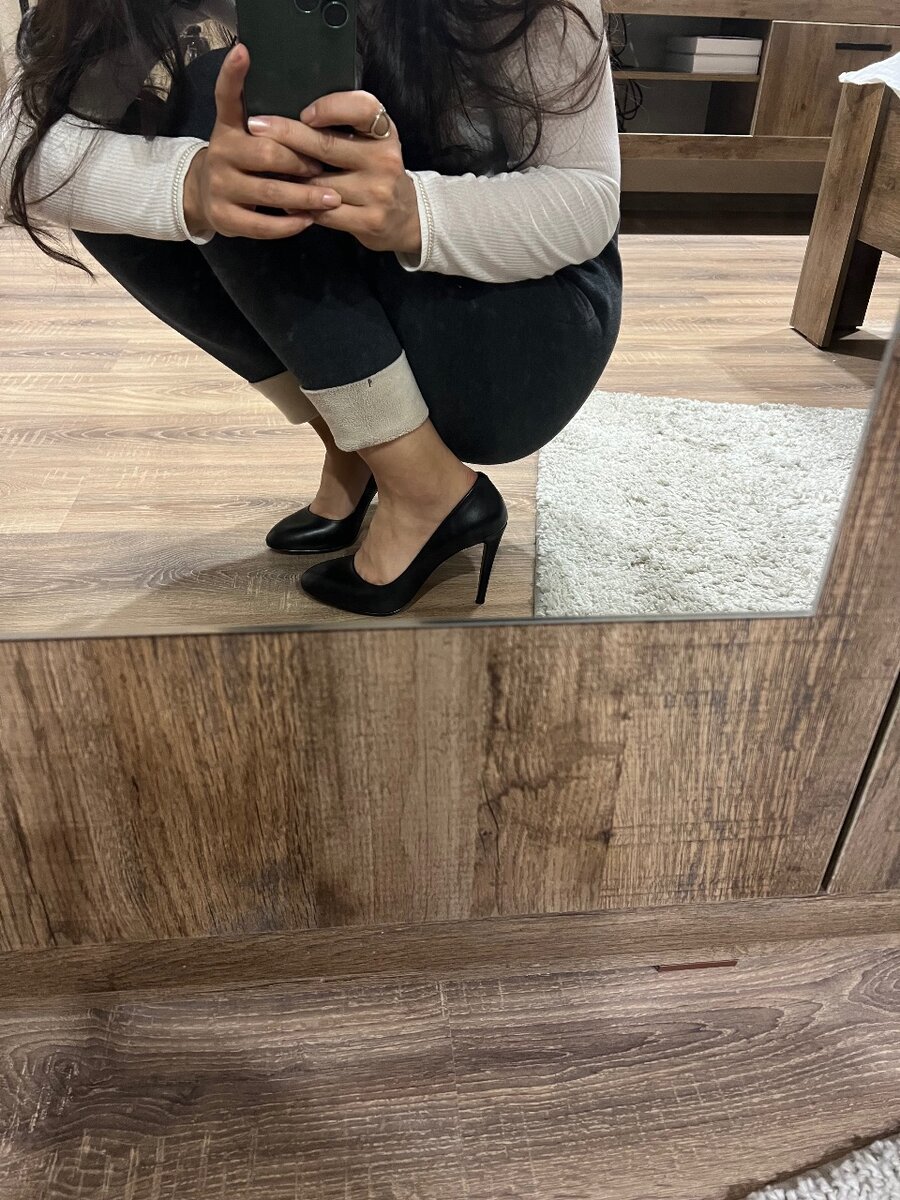 Итальянские удобные на каблуках с круглым носом