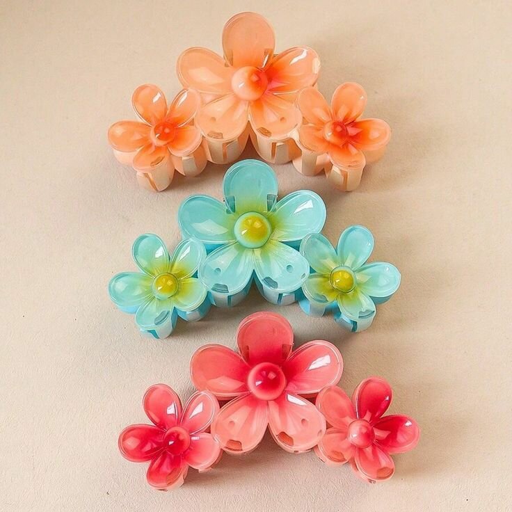 Pinces à cheveux fleurs colorées
