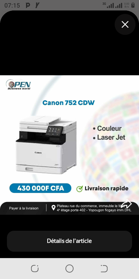 Imprimante Laser Canon 752 CDW