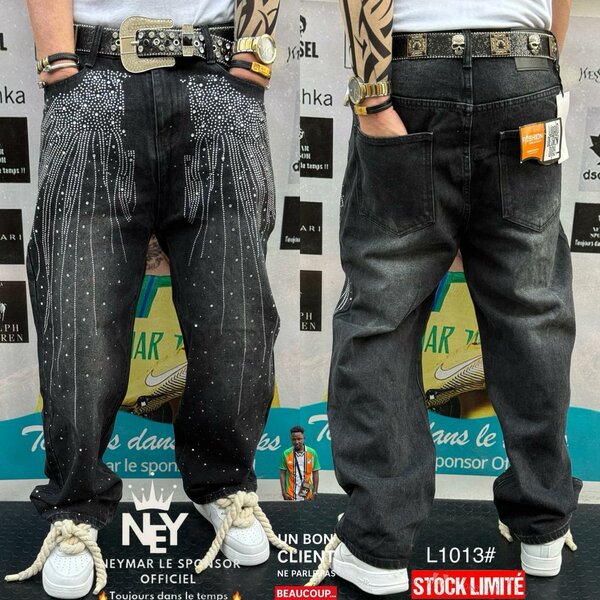 Jeans noirs style urbain