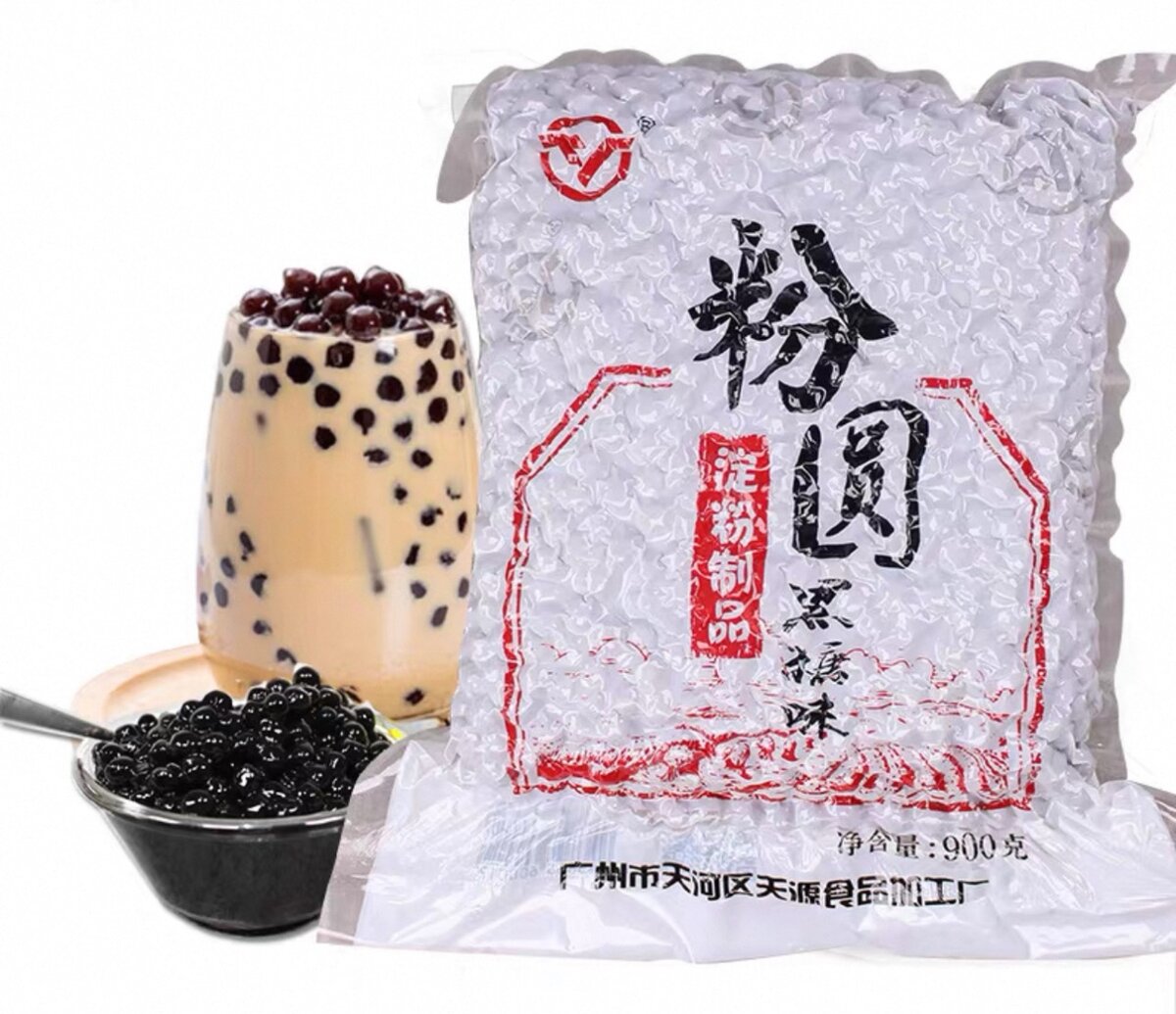 Black tapioca pearls (boba)