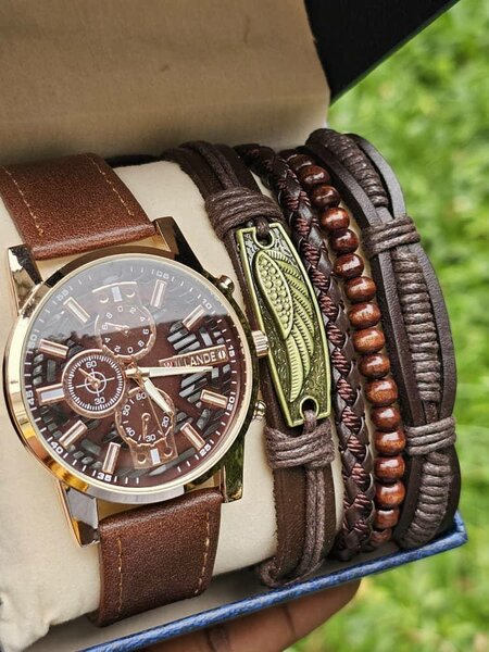 Montre Homme Bracelet Cuir Élégant