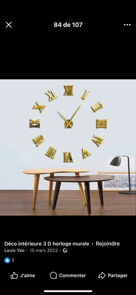 Horloge murale 3D moderne