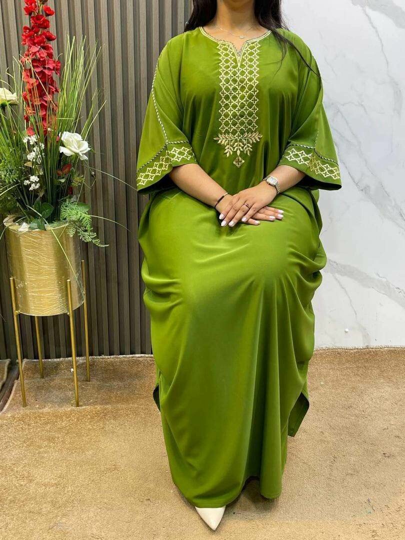 Robe Kaftan Vert Élégante