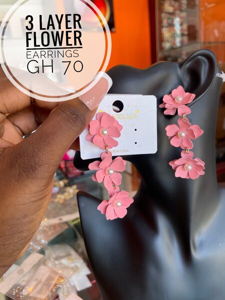 3layer flower earrings