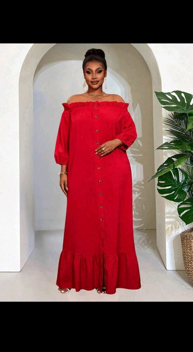 Robe longue rouge élégante