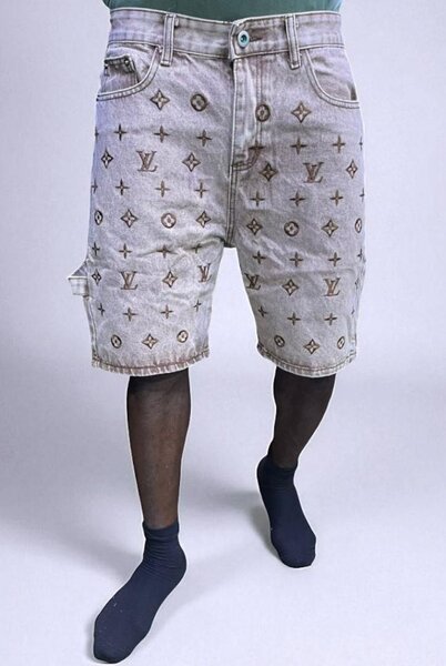 Shorts en jean imprimé