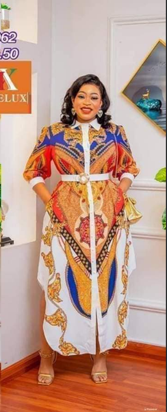 Robe orange bleu blanc