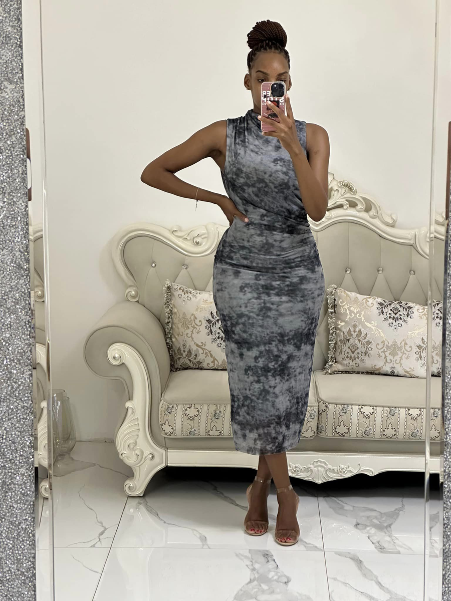 gray long dress