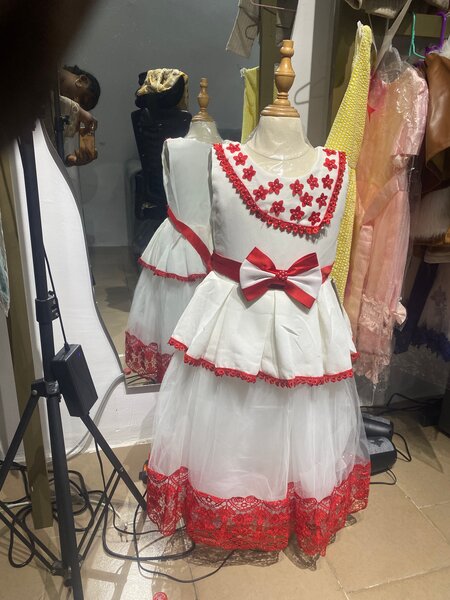 Girls' Red Floral Dress