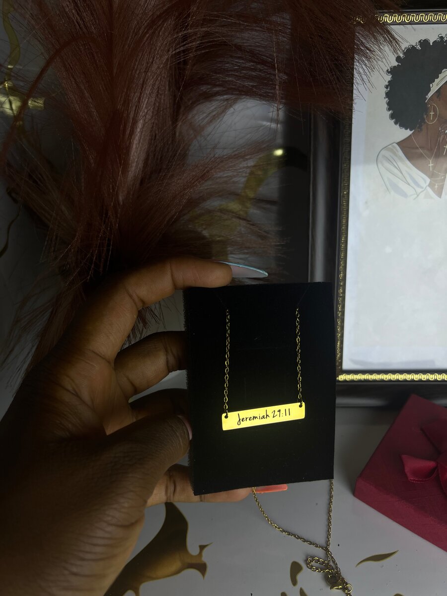 Collier Plaque Gravée Doré