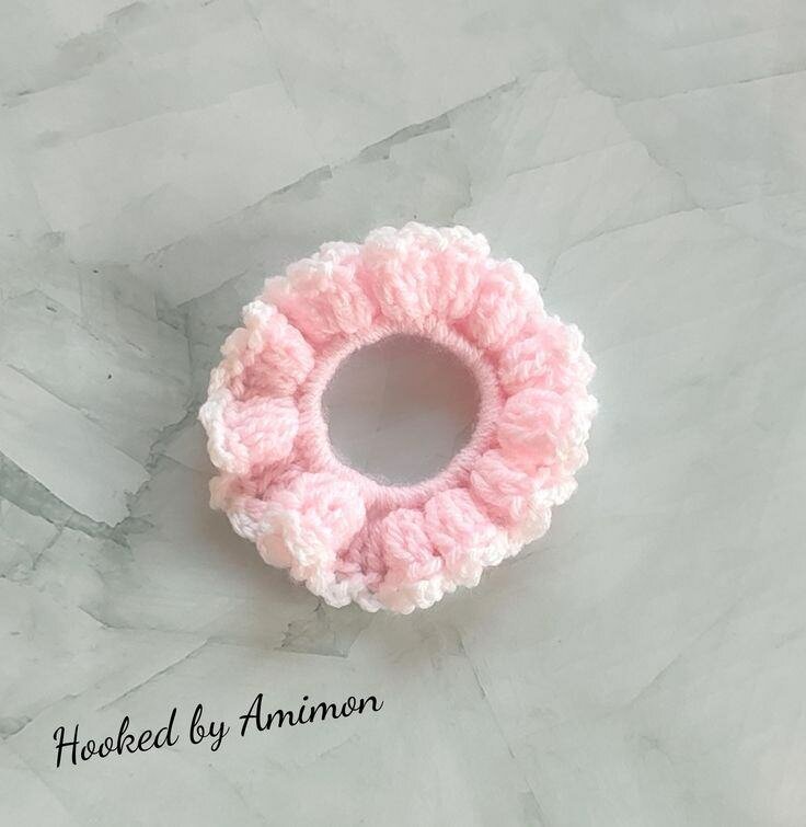 Chouchou en crochet coloré