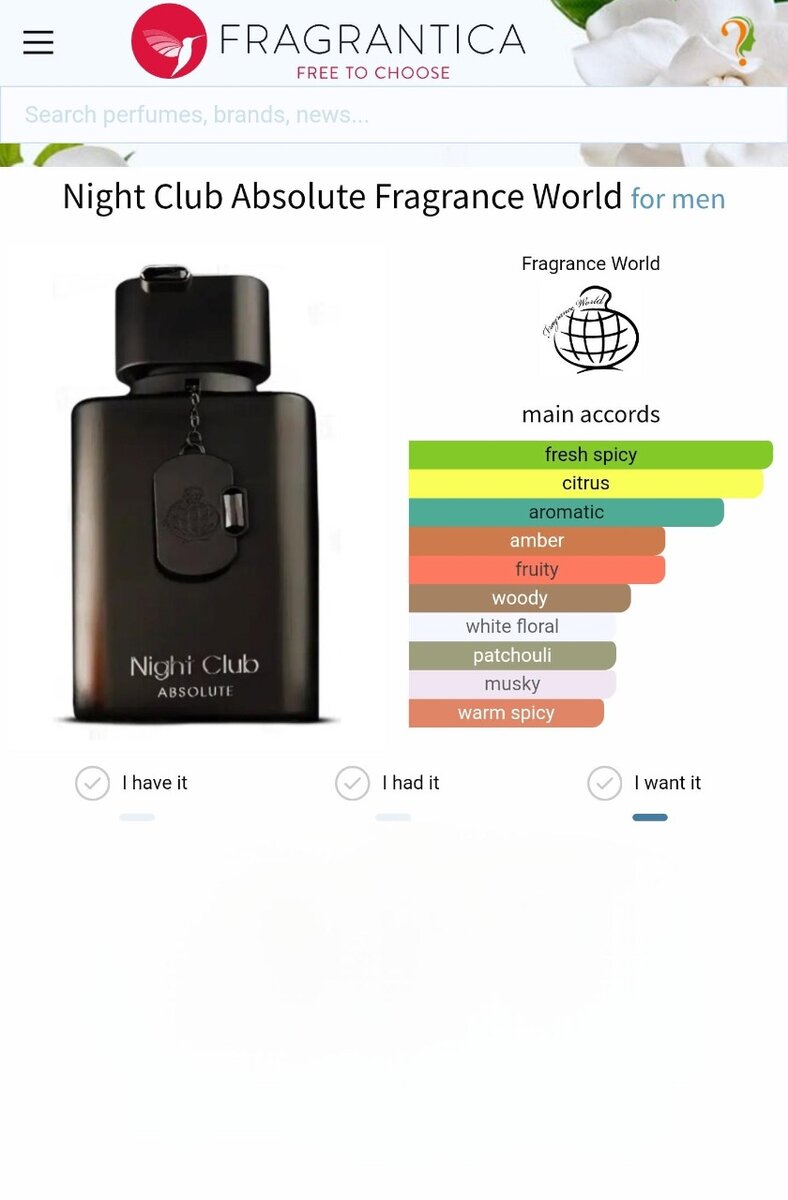 Parfum Night Club Homme