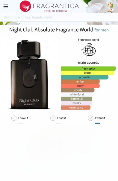 Parfum Night Club Homme