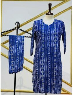 Chunri Design Block Print shalwar kameez
