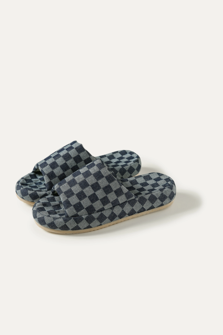 Chaussons à carreaux confortables