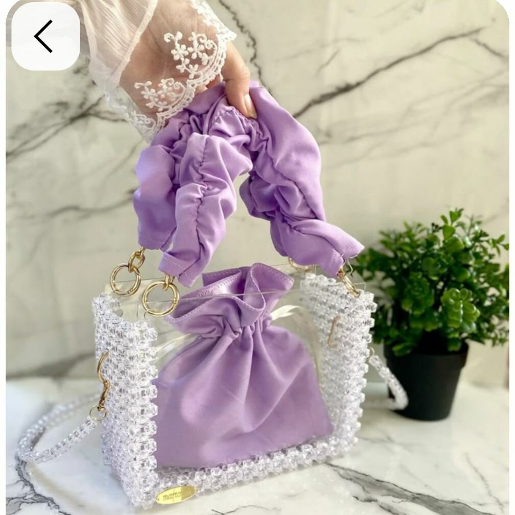 Sac Transparent à Perles Élégant