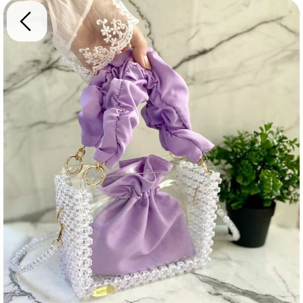 Sac Transparent à Perles Élégant