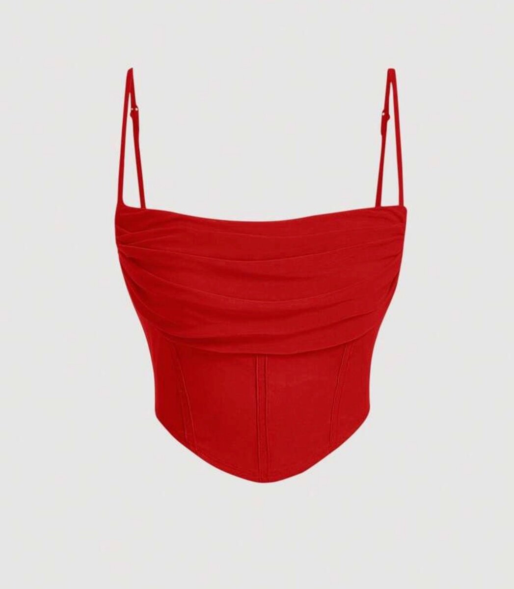 Top corset rouge élégant