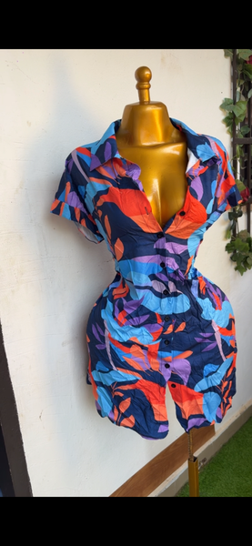 Robe chemise colorée bohème