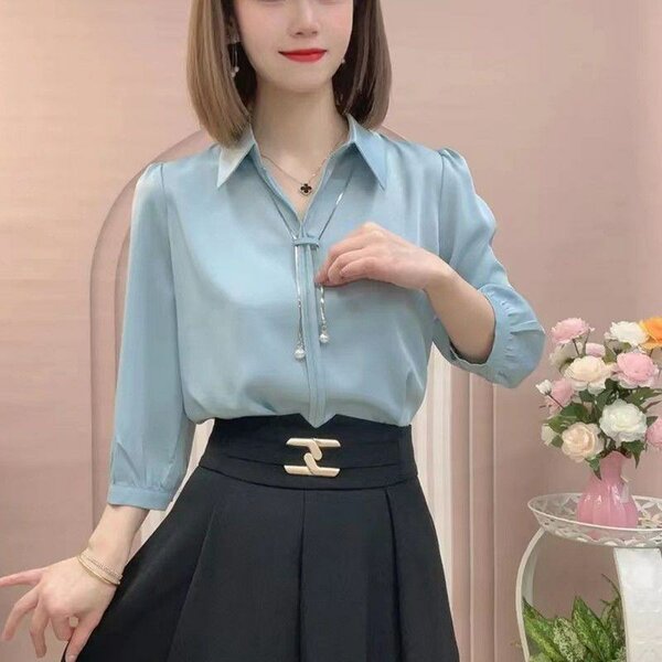 Женская блузка Gefevoqe офисного стиля из полиэстера