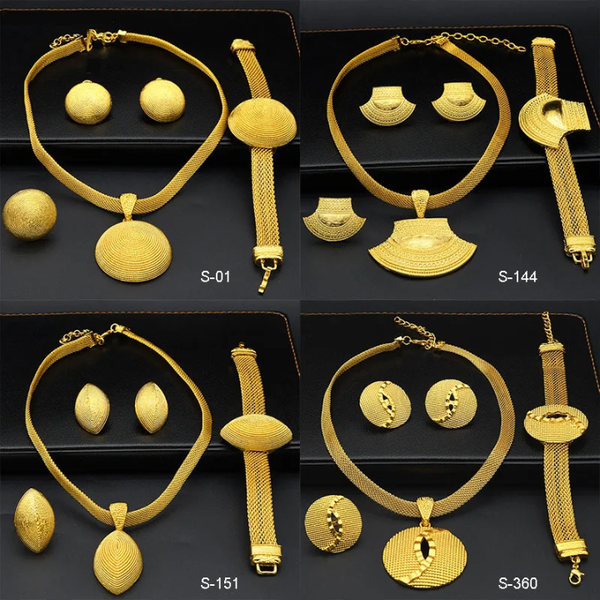 Parure Bijoux Dorés Élégante