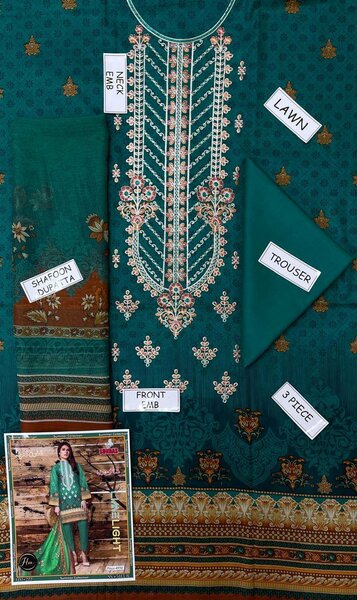 Printed lawn suit