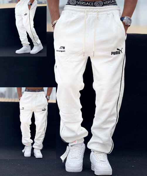 Jogging blanc élégant homme