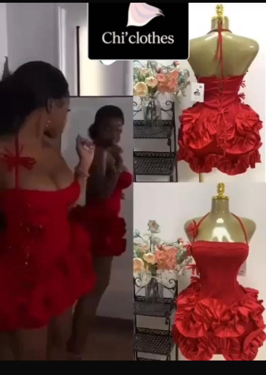 Robe en soirée rouge glamour
