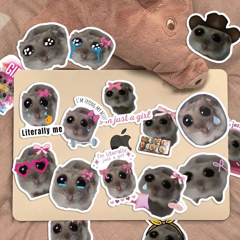 10шт на выбор. Водонепроницаемые наклейки, стикеры хомяк мем