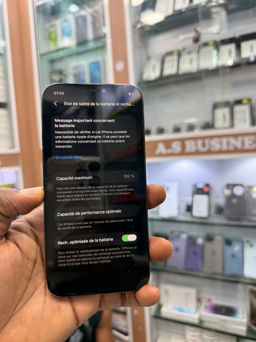 12 pro 128Go message écran et
