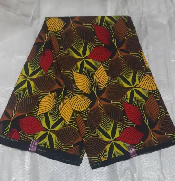 Original Cotton Wax Chitenge Fabric with 6 Yard Print